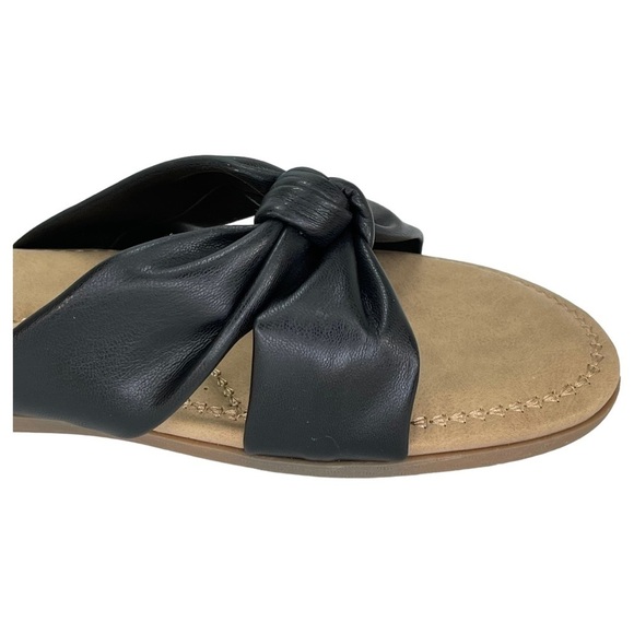 Cliffs White Mountain Favorite Black Faux Leather Womens Slide Sandals Size 10M - Picture 12 of 16